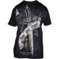 Tapout T-Shirt Live by the Sword - T-Shirt mit gro�em Front- und R�ckenprintmit Gold Foil  ...