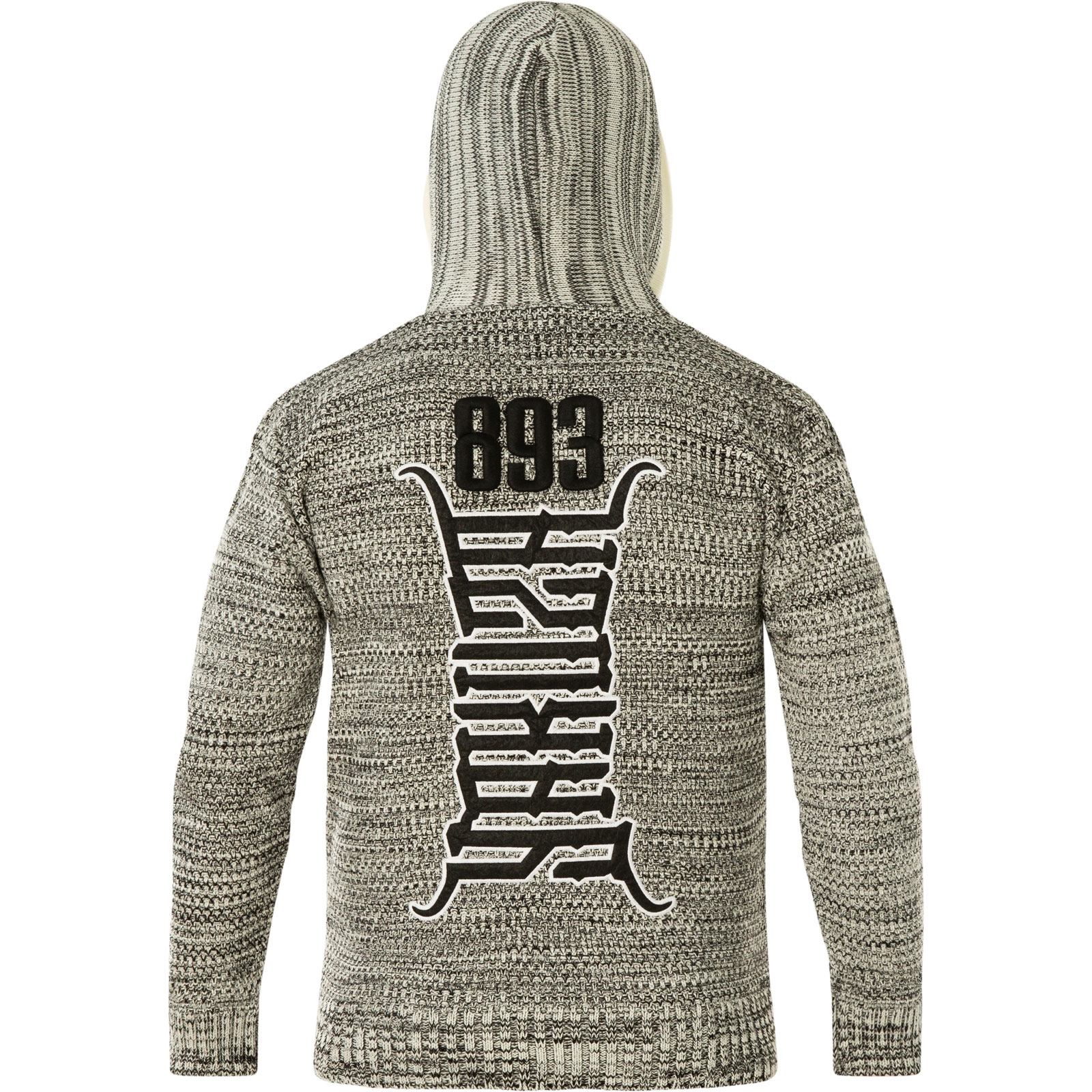 Yakuza 893Metal Knit Zip Hoodie HZB-20057 Hellgrau - Dicke
