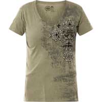 Affliction Lansbury T-Shirt Print mit Kreuz