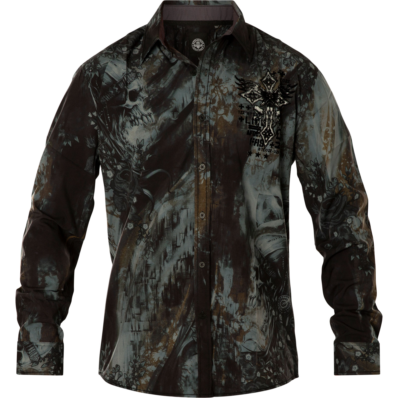 Affliction Hemd Camarillo Hemd Print mit Kreuz