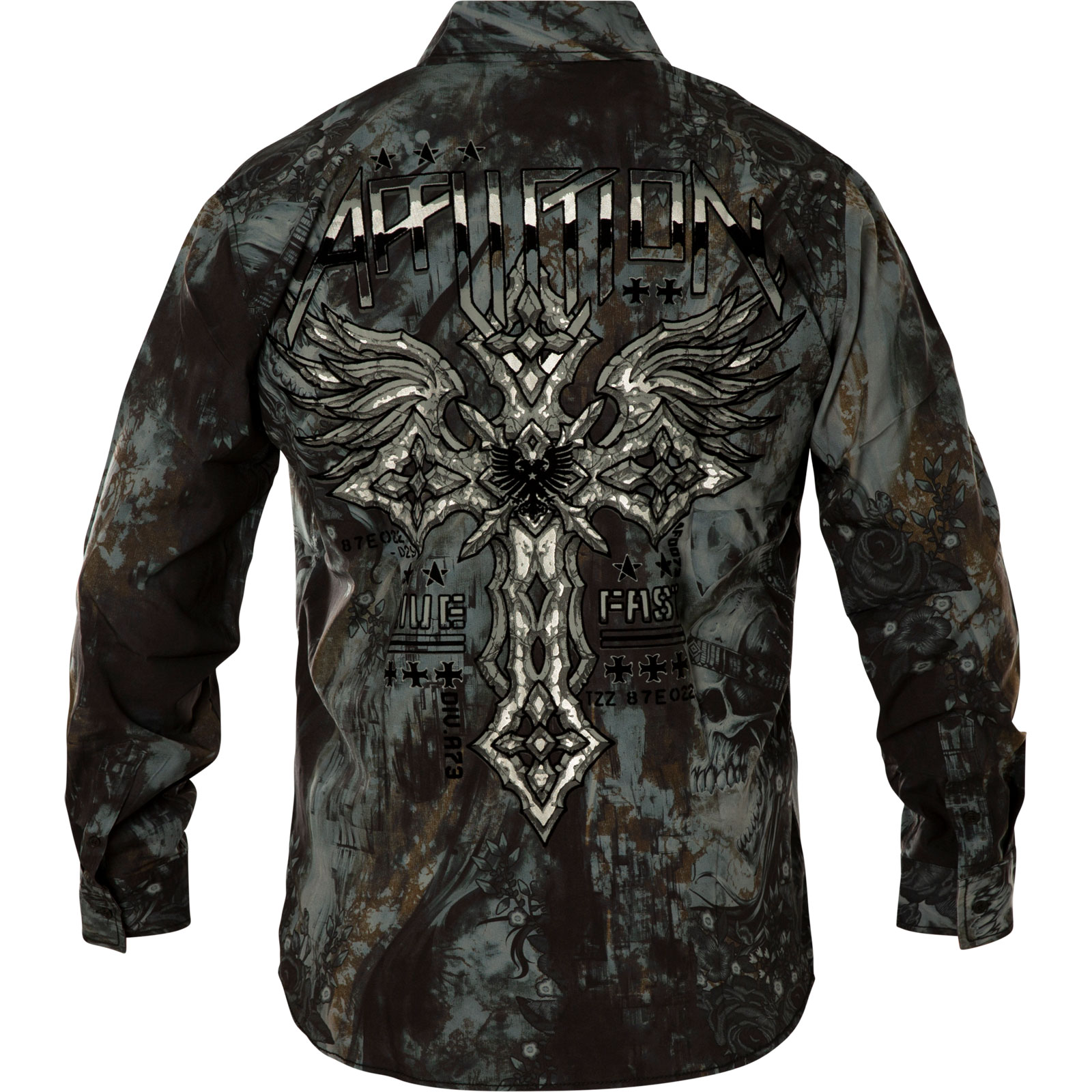 Affliction Hemd Camarillo Hemd Print mit Kreuz