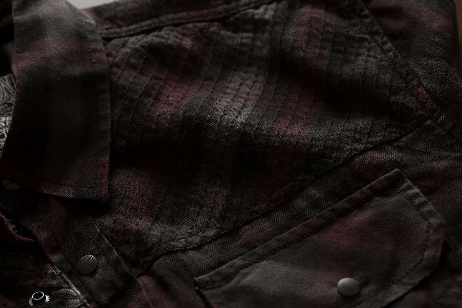 AFFLICTION Hemd Mogul Grau//Schwarz//Rot Hemden