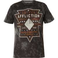 Affliction Damen T-Shirt Crystal Canyon Schwarz
