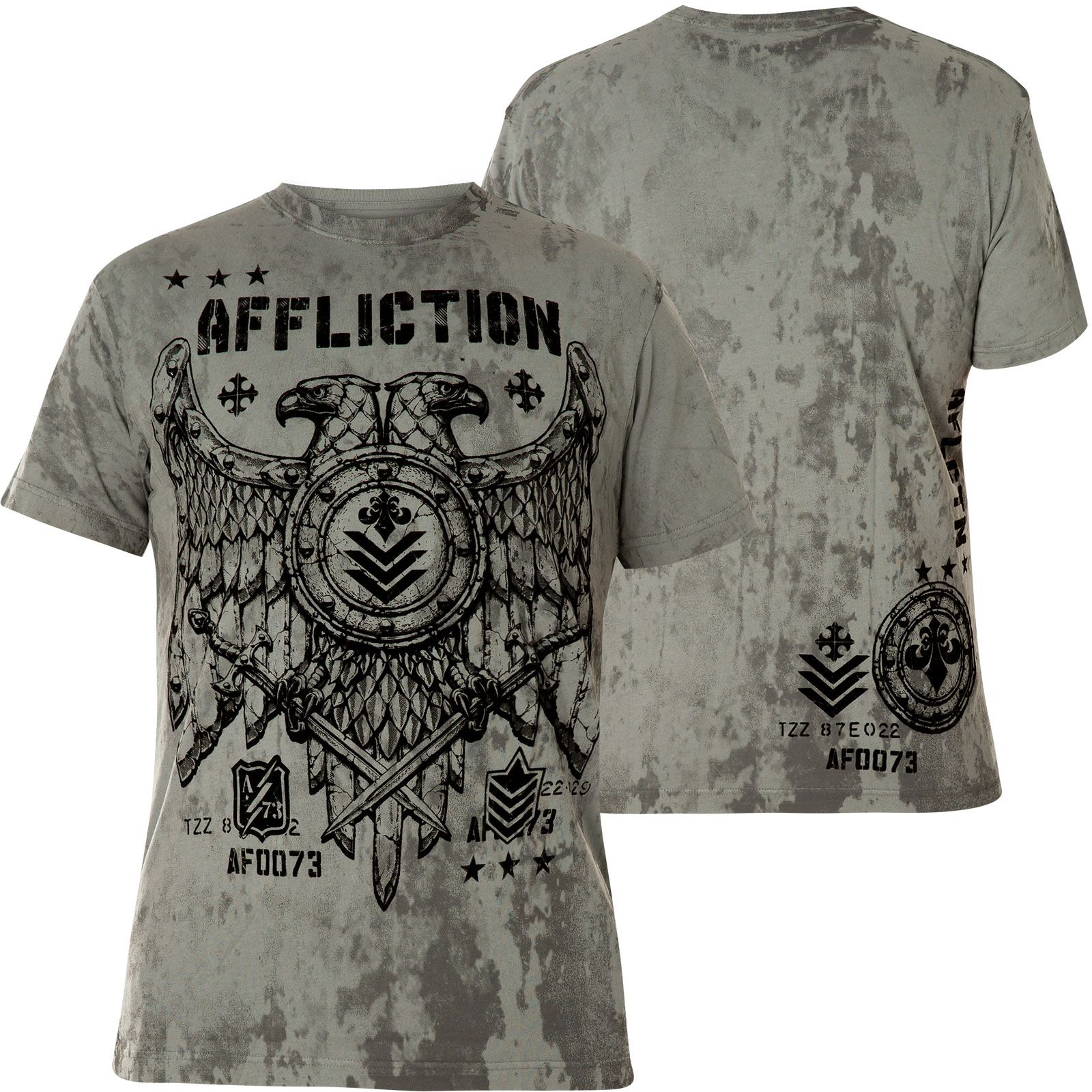 AFFLICTION T-Shirt Eagle Dare Weiß/Grau T-Shirts 
