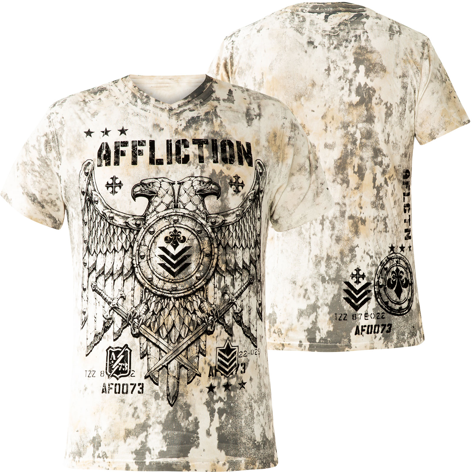 AFFLICTION T-Shirt Eagle Dare Weiß/Grau T-Shirts AFFLICTION T-Shirt Eagle Dare Weiß/Grau T-Shirts