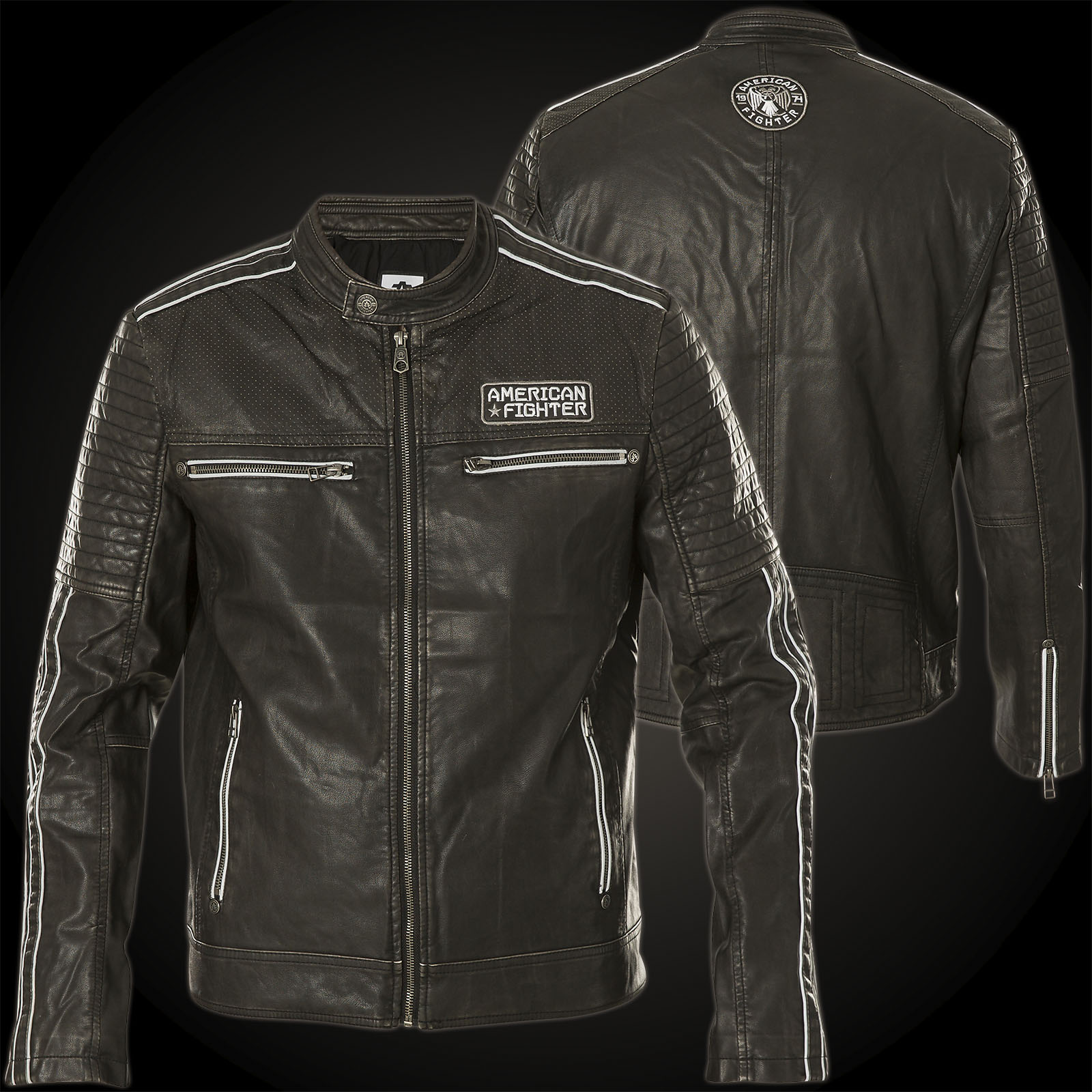 Alpha Industries Herren Kunstlederjacke B3 FL Hooded Black, 216,00