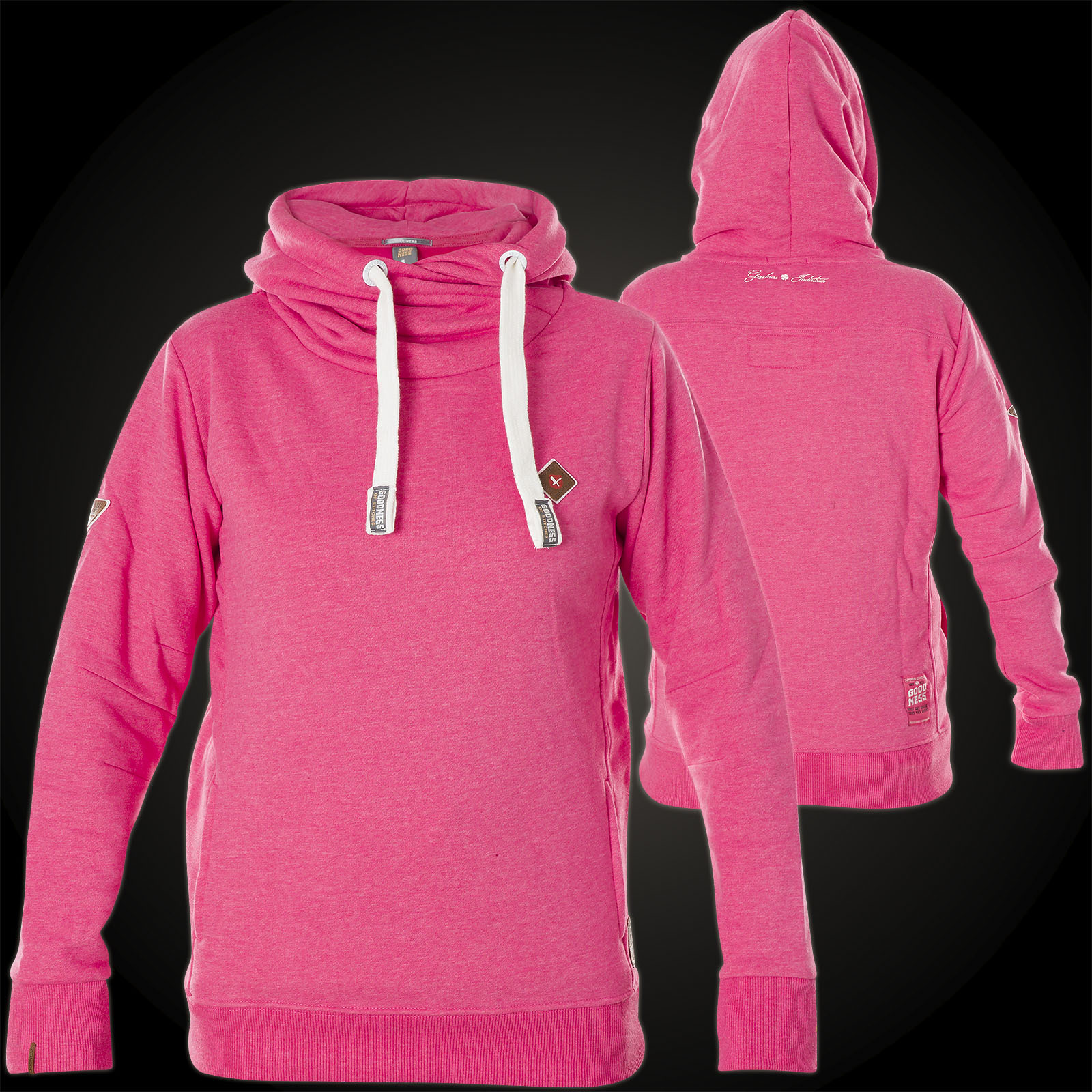 GOODNESS INDUSTRIES Damen Hoody Carry Pink Hoodies Sweatshirts mit