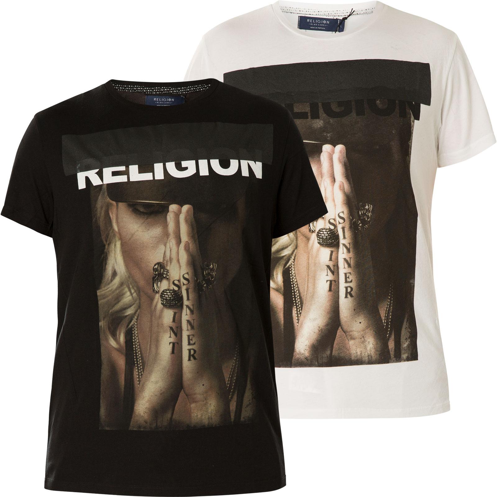 Religion T Shirt Saint Sinner 49BSAF02 Print mit einer Frau Religion T Shirt Saint Sinner 49BSAF02 Print mit einer Frau