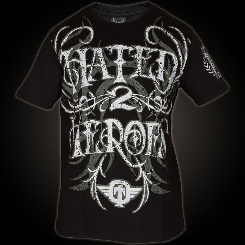 Tapout T Shirt Hater Schwarzes T Shirt Mit Logo Print Design Auf Der Brust