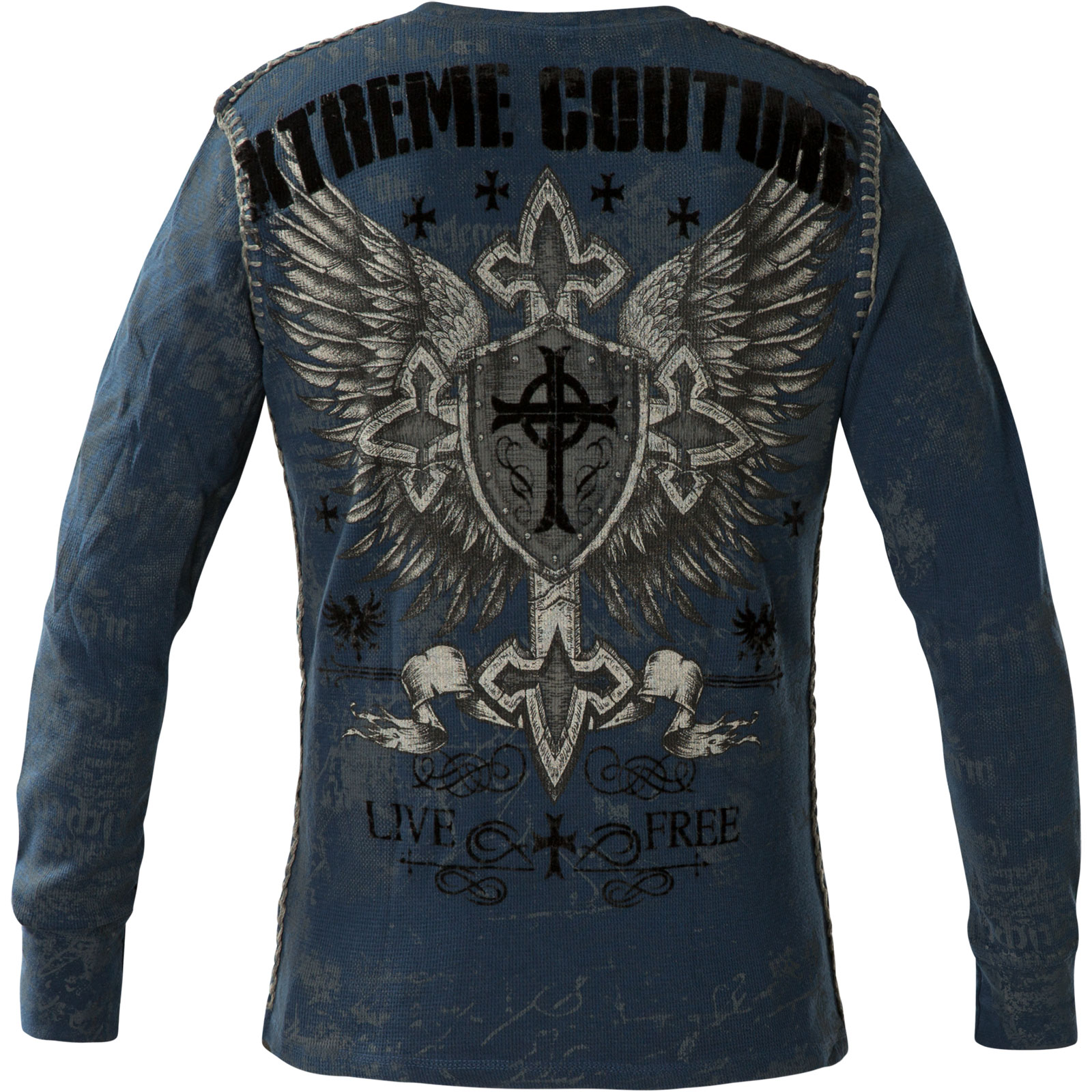 Camiseta Termica Futbol Xtreme Couture By Affliction Camisa Con Botones Para Hombre B 894286 - Foto 3