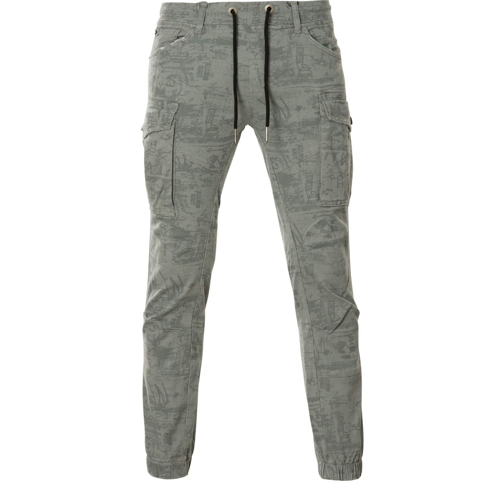 Yakuza Armory Pantaloni Cargo Slim Uomo: Vestibilità Dritta, Stampa Allover E Toppa In Pelle