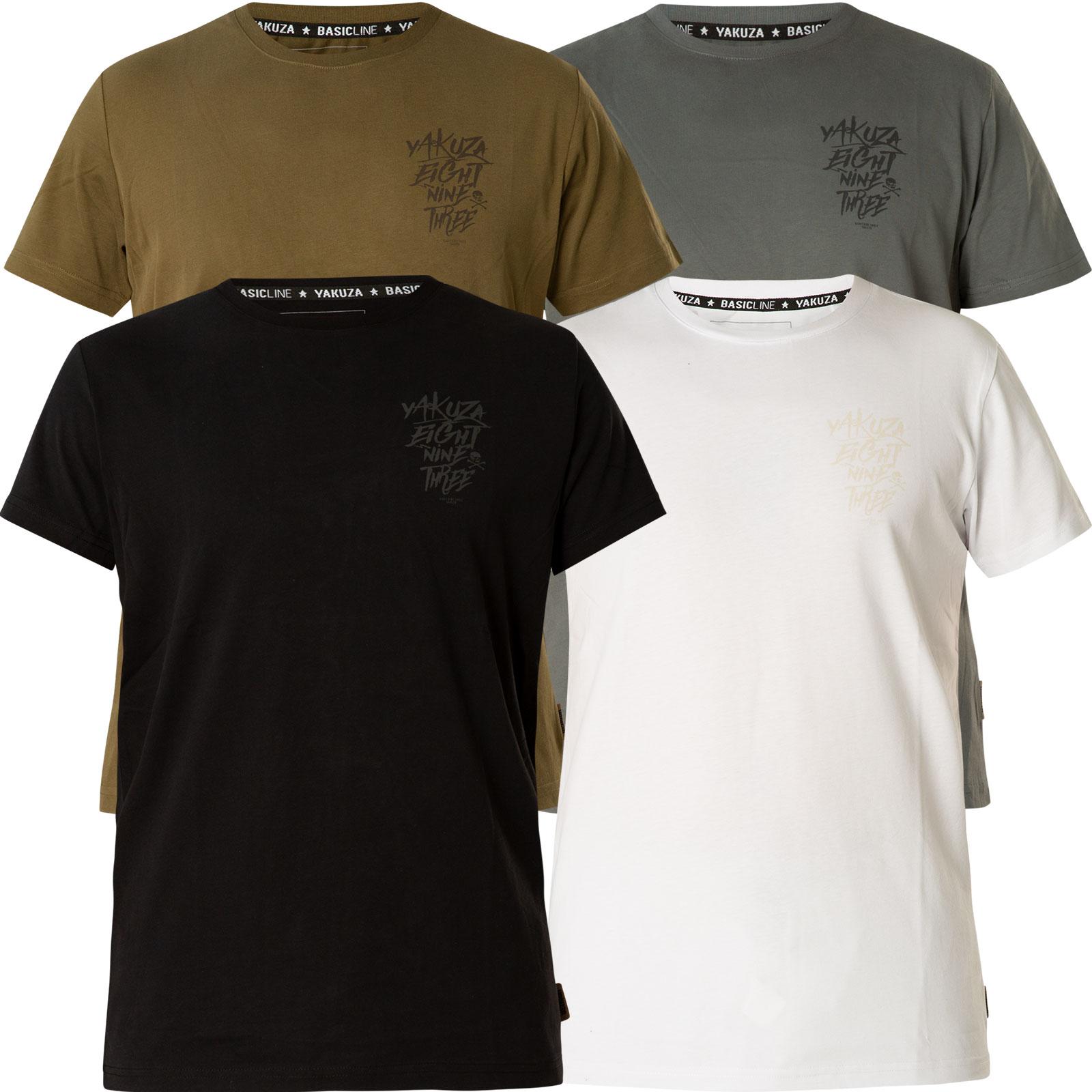 Neues Yakuza Herren Basic Line 4W T-Shirt Schwarz