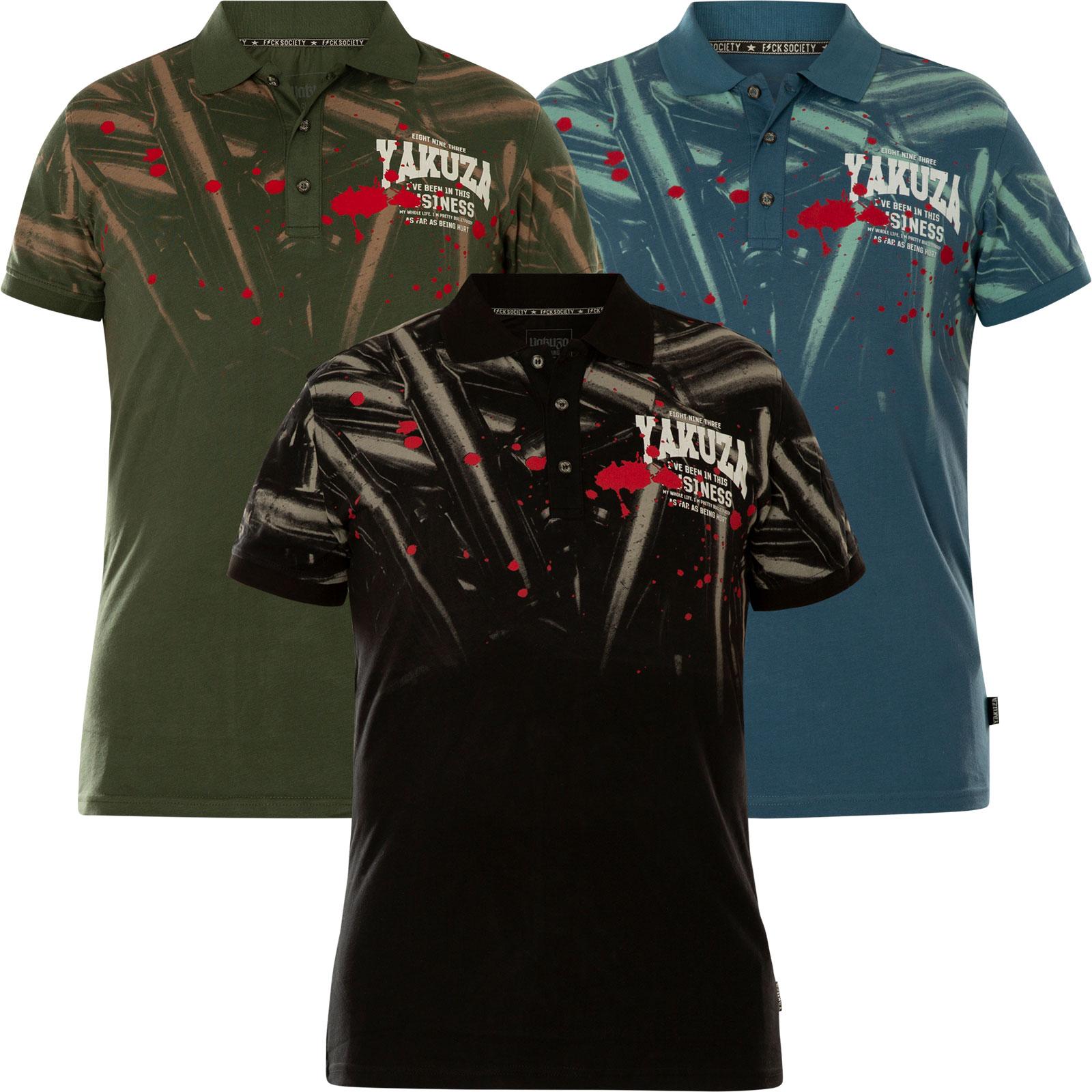 Yakuza T-Shirt Business Polo Shirt TPO 21047 mit großen Print Designs