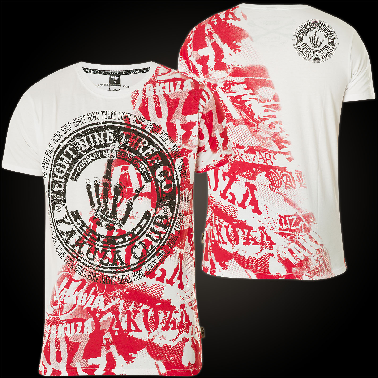 YAKUZA Club T-Shirt TSB-9021 Black Schwarz T-Shirts