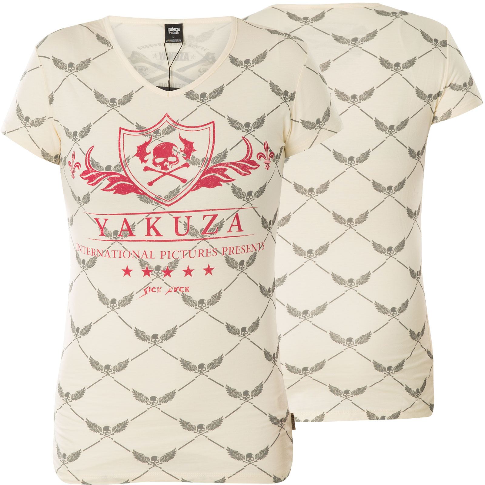 YAKUZA Shorts Crests Sweat GSSB-14130 Rose Red Damen