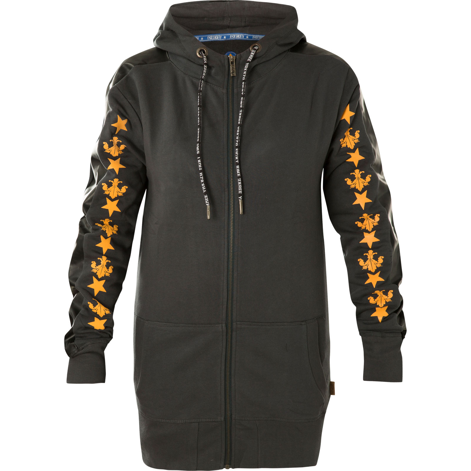 Yakuza Hoody Crests Long Kapuzenjacke GHZB 14112 mit Print Yakuza Hoody Crests Long Kapuzenjacke GHZB 14112 mit Print