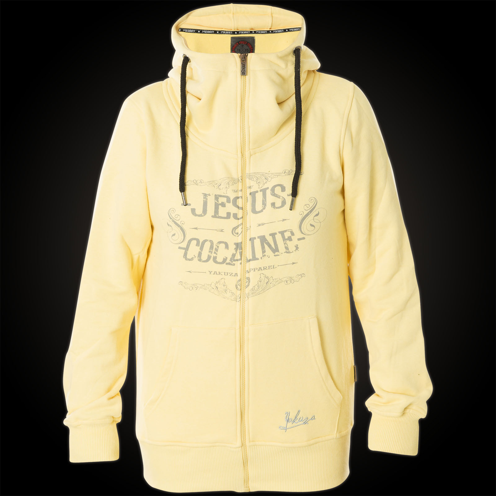 Yakuza Damen Hoody Jesus Or Cocain GHZB 9135 Pale Banana Gelb Yakuza Damen Hoody Jesus Or Cocain GHZB 9135 Pale Banana Gelb