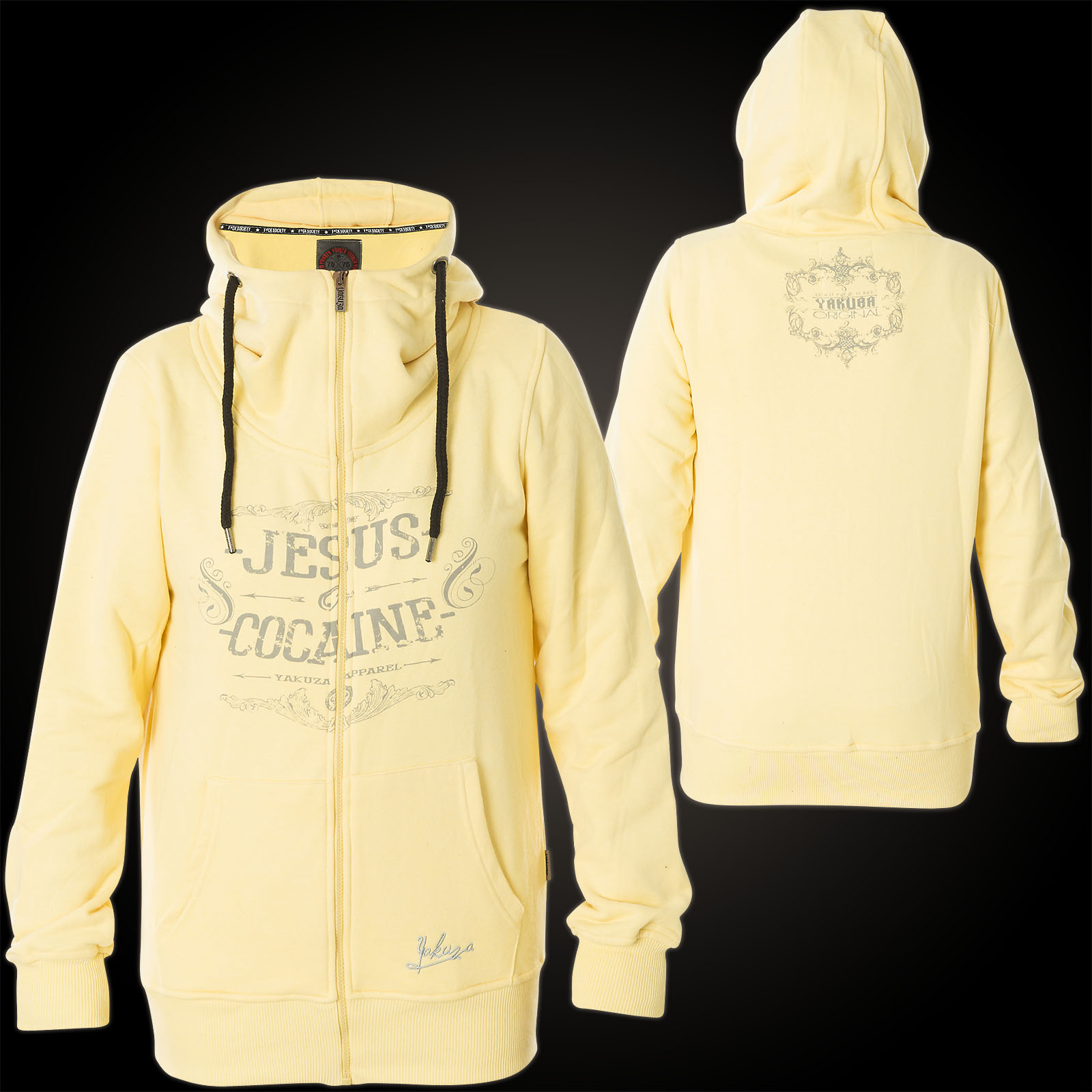 Yakuza Damen Hoody Jesus Or Cocain GHZB 9135 Pale Banana Gelb Yakuza Damen Hoody Jesus Or Cocain GHZB 9135 Pale Banana Gelb