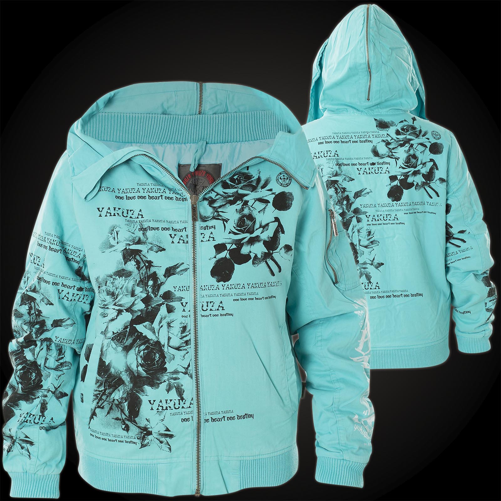 Yakuza Flower Heavy Jacket Bomber GJB 10133 mit Blumenprint Yakuza Flower Heavy Jacket Bomber GJB 10133 mit Blumenprint