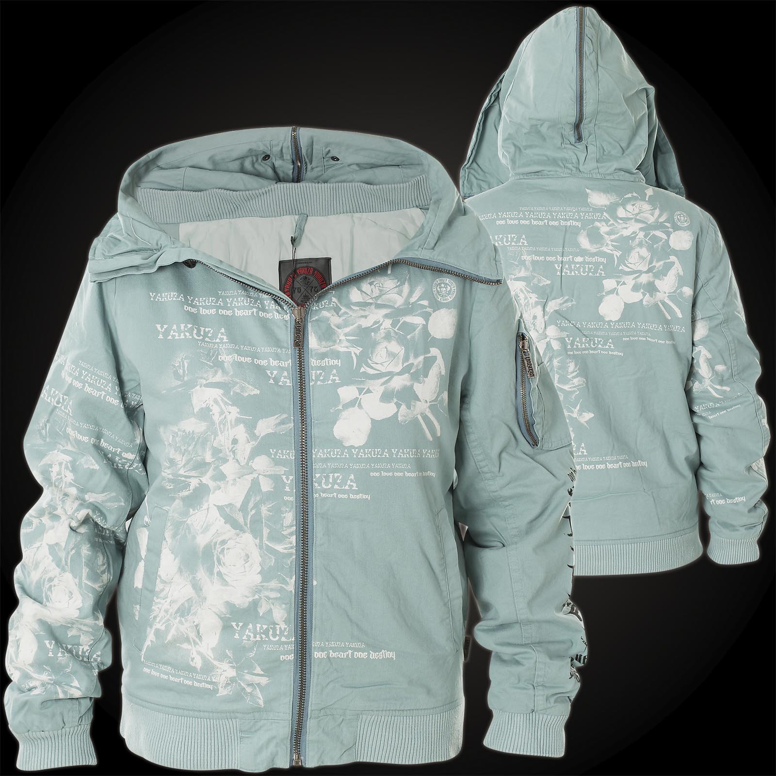 Yakuza Flower Heavy Jacket Bomber GJB 10133 mit Blumenprint Yakuza Flower Heavy Jacket Bomber GJB 10133 mit Blumenprint