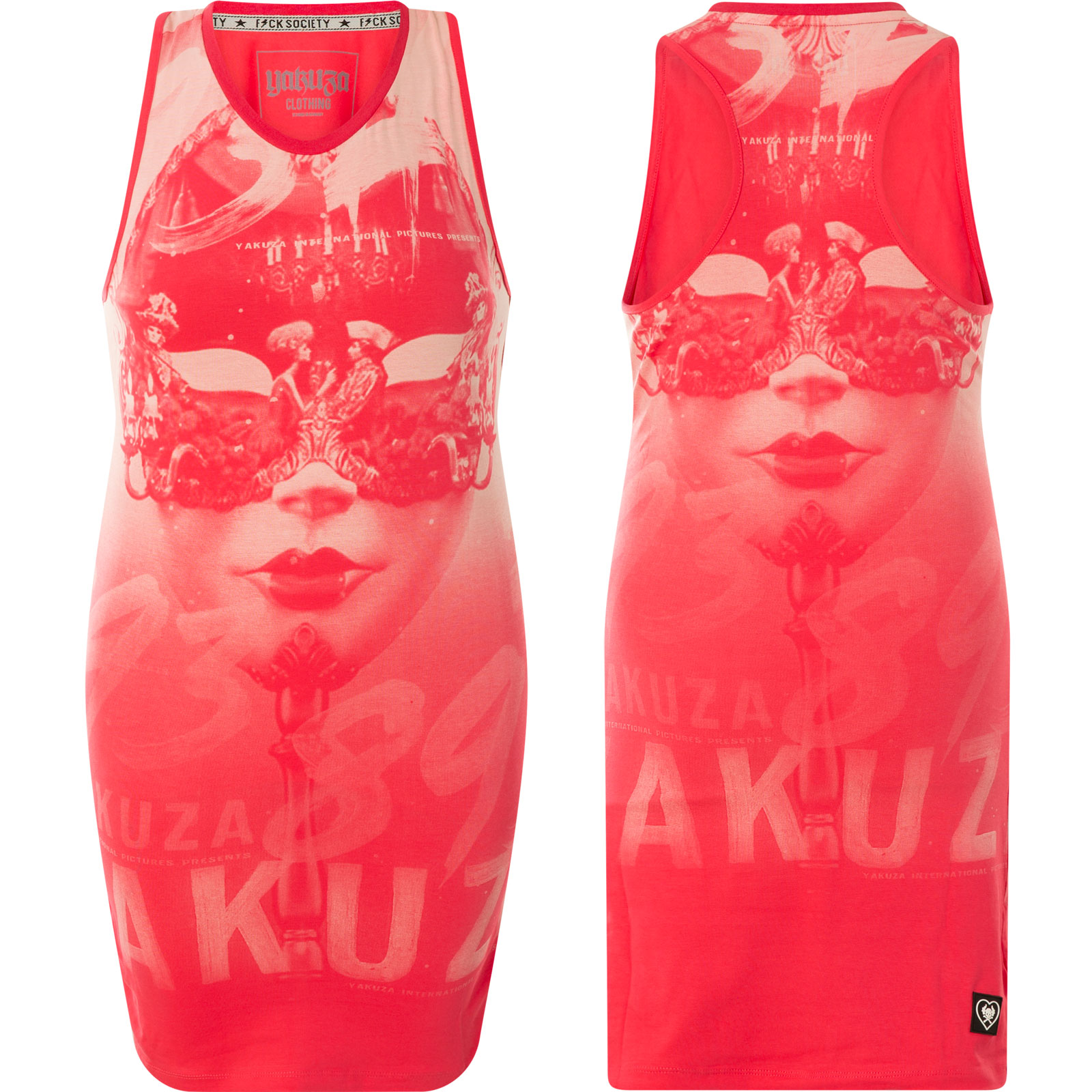 Yakuza Love Skull T-Shirt Kleid 20163 Cilantro