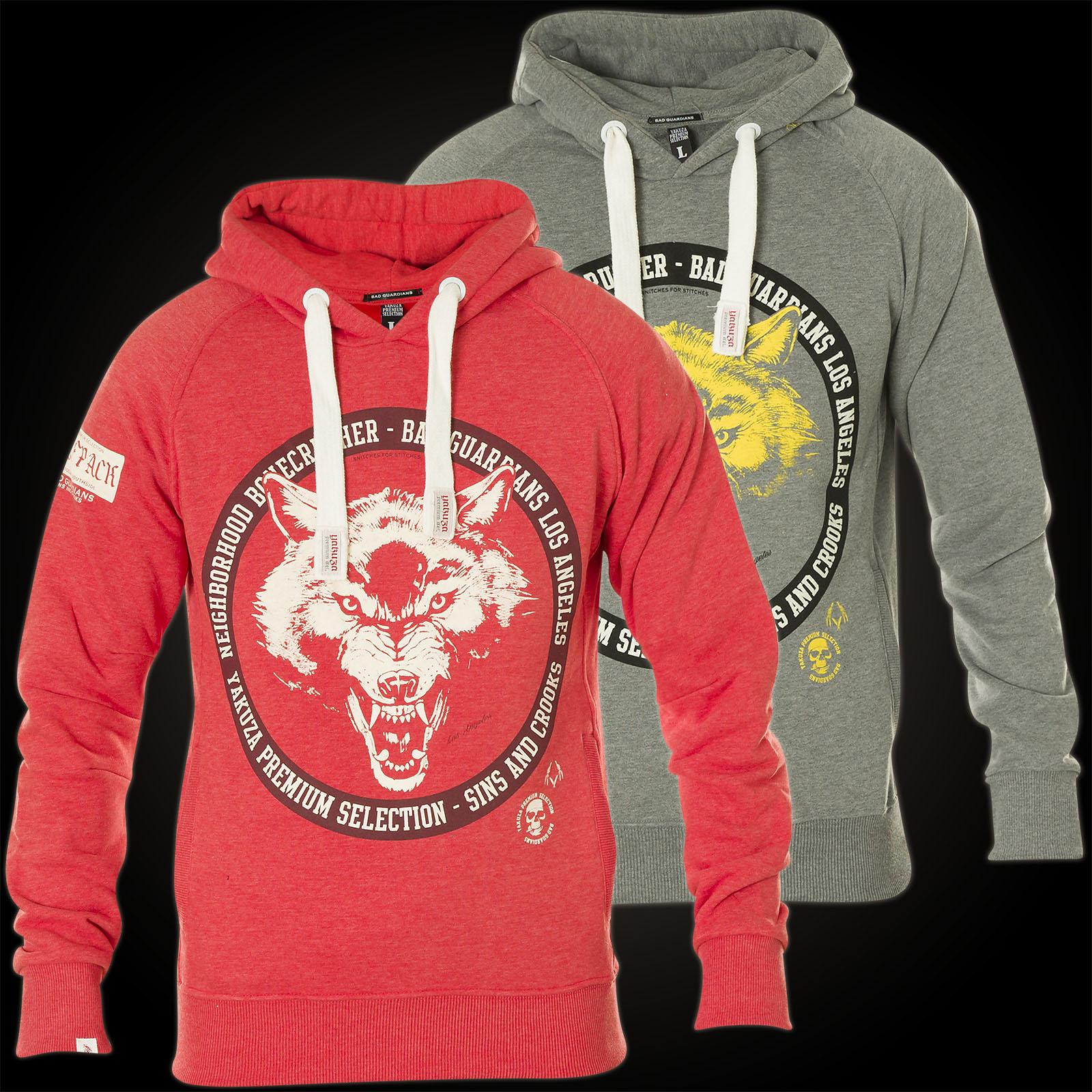 Yakuza Premium Hoodie Grau Wolf Herren Sweater Yakuza Premium Hoodie Grau Wolf Herren Sweater