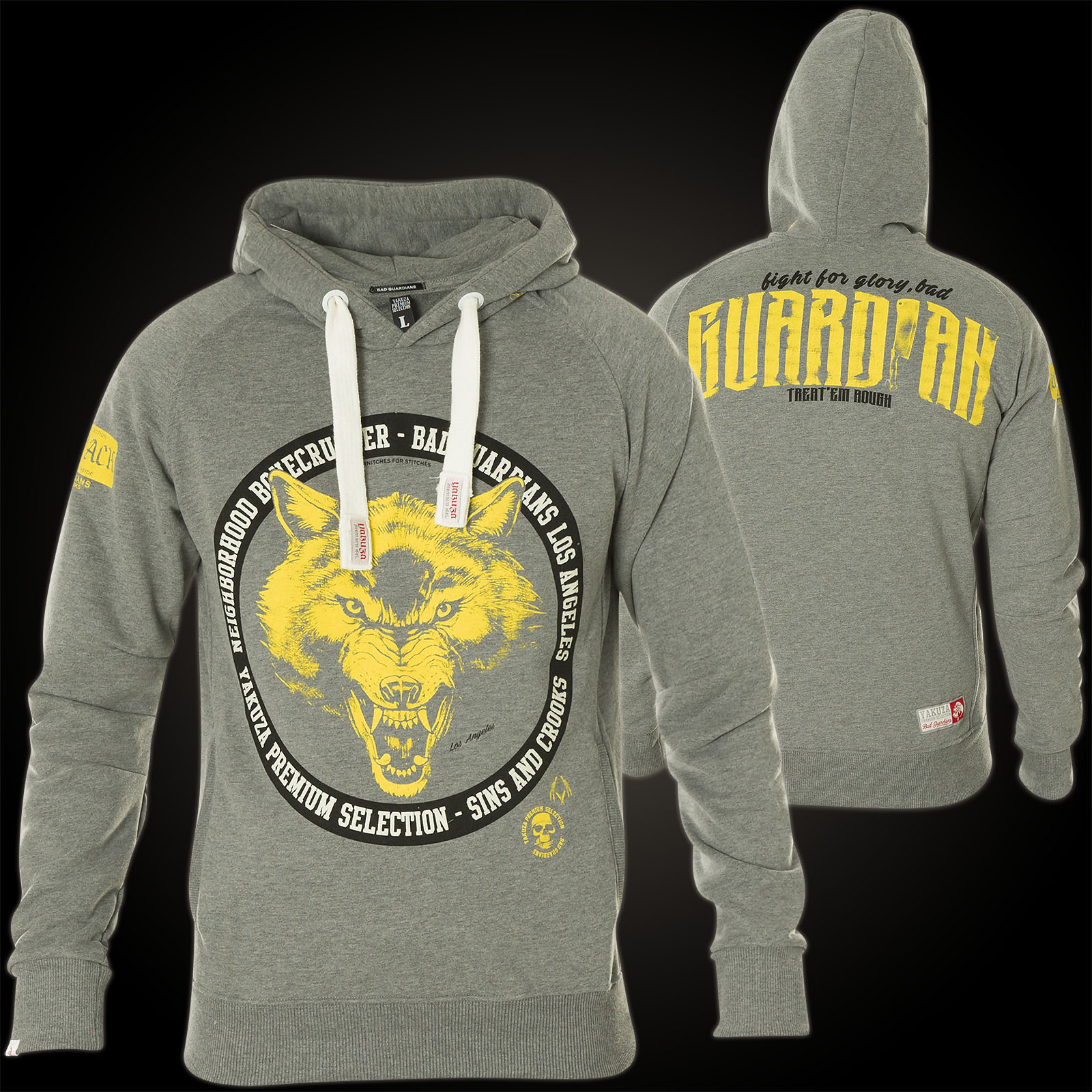 Yakuza Premium Hoodie Grau Wolf Herren Sweater Yakuza Premium Hoodie Grau Wolf Herren Sweater