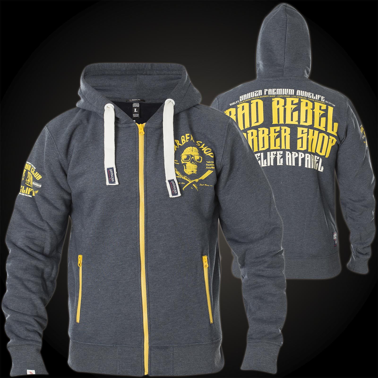 Yakuza Premium Hoodie Grau Wolf Herren Sweater Yakuza Premium Hoodie Grau Wolf Herren Sweater