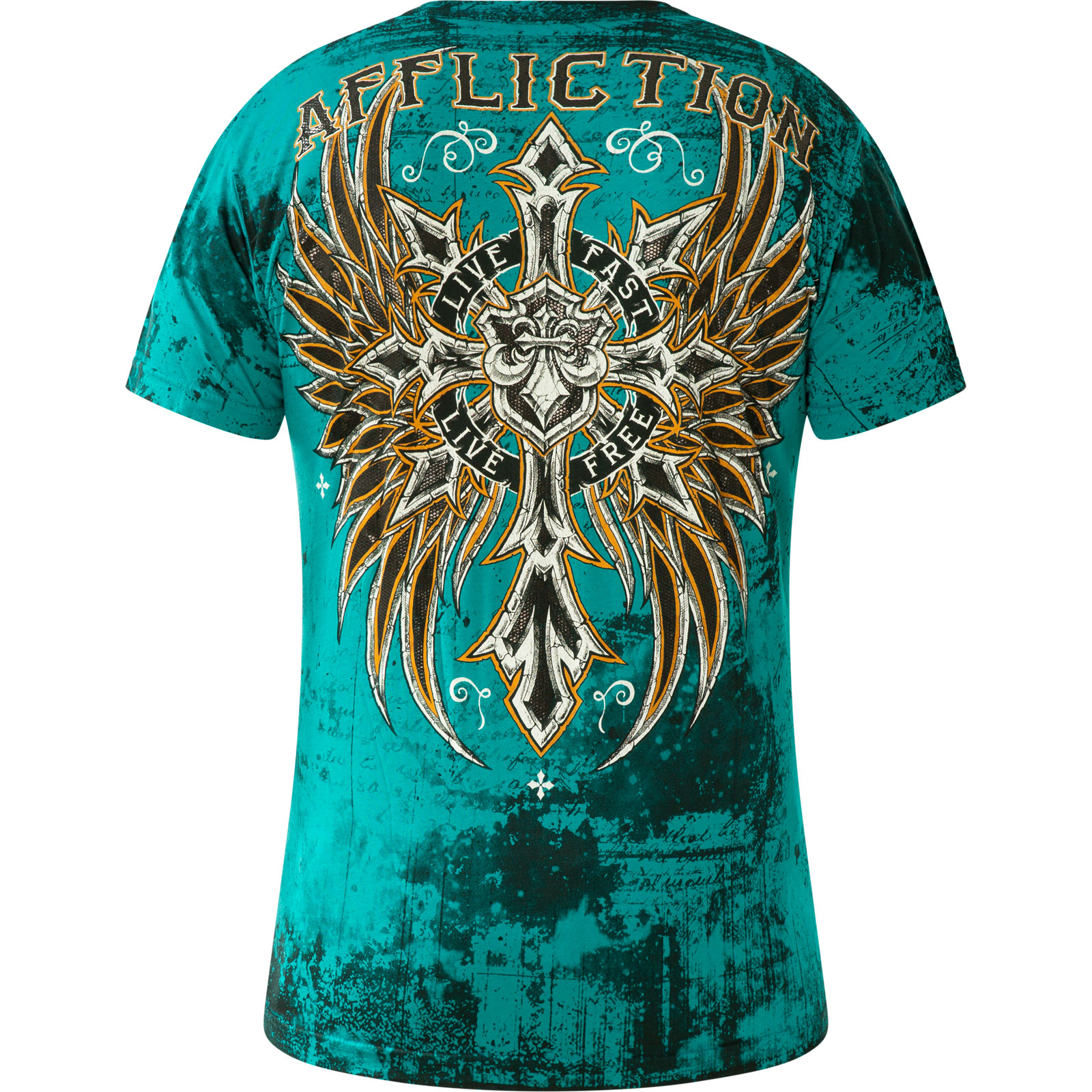 Affliction Retribution T-Shirt Print und Schriftzügen