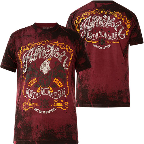 Affliction グラフィックTシャツ X-LARGE バーガンディ a26090_47e.jpg