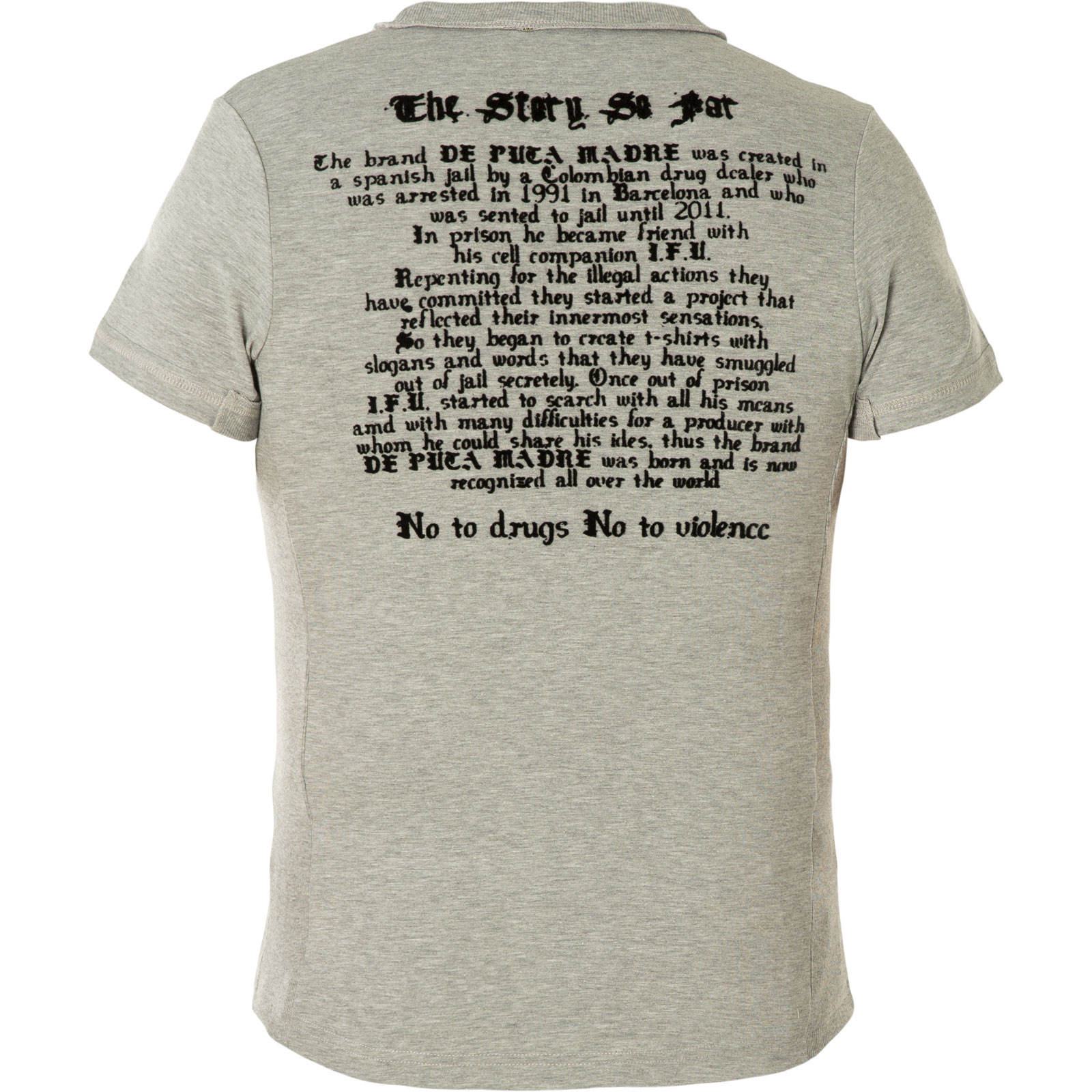 De Puta Madre T-Shirt 06EX04225 Print mit Totenkopf und Zylinder