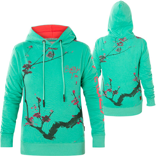 Yakuza Damen Cherry Bloosom Hoody GHOB 17102 Turquoise Türkis Yakuza Damen Cherry Bloosom Hoody GHOB 17102 Turquoise Türkis