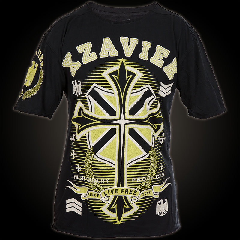 Xzavier Xzavier Nation TShirt Aufwendig vernähtes, schwarzes TShirt