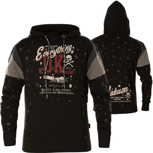 Yakuza Hoody Everything OK Two Face Hoodie HOB 14004 Black Schwarz Yakuza Hoody Everything OK Two Face Hoodie HOB 14004 Black Schwarz