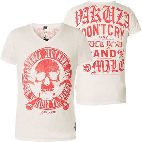 YAKUZA Damen Hoody No Me Jodas Hooded Tank Shirt GSB-14156 White Weiß